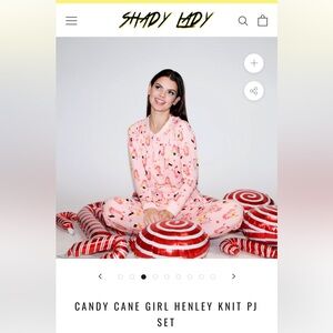 Candy Cane Ladies Pink Christmas Pajamas